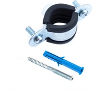 Сантехнический хомут со шпилькой и дюбелем WaterLine  3/4" 25-28 мм белый цинк 2 шт 551810