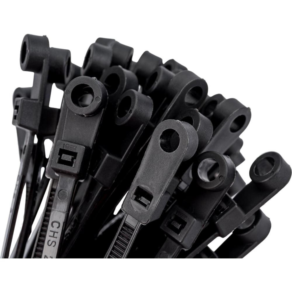 Кабельный хомут с монтажным отверстием Экопласт 3.5х110 мм, черный ...