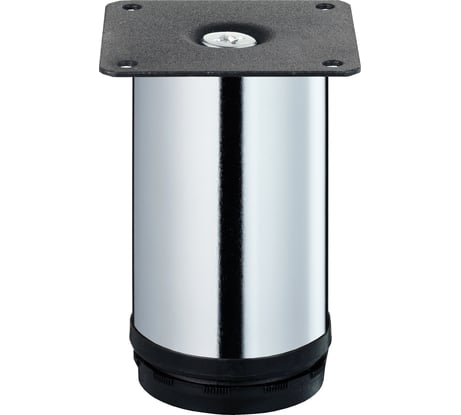 Ножка D50х100 круглая регулируемая хром накладная Zitar 151290