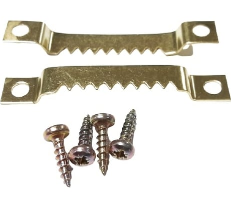 Зубчатый зацеп для рамки ЕВРОПАРТНЕР крепление шурупами, большой 55мм, латунир.сталь 2 шт. 16 0343 1