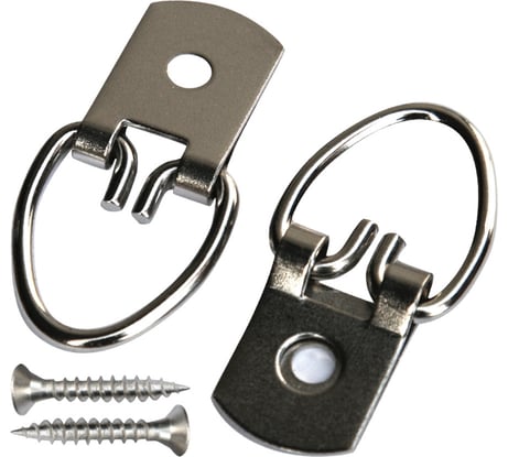 Усиленная петля-подвес ЕВРОПАРТНЕР для картины, фоторамки, никелированная сталь 2 шт. 16 0336 1