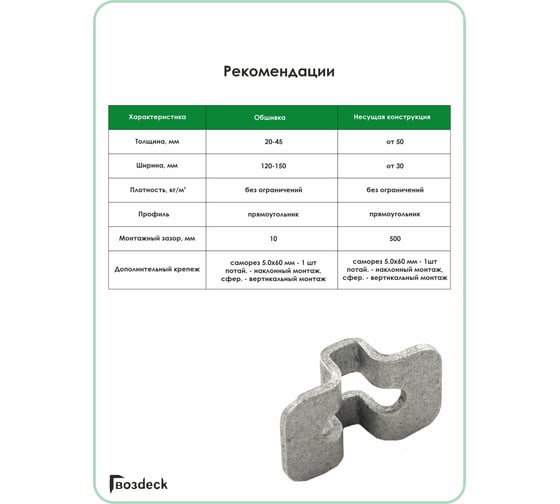 Крепеж Гвозdeck Pro-1 термодиффузионный цинк, 150 шт. 10070000TD00WG01