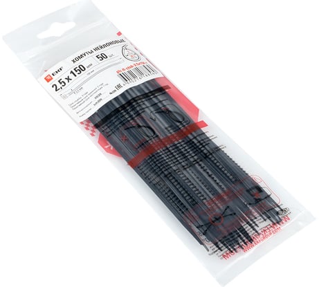 Стандартный хомут EKF P6.6 2.5x150 FlexLock PROxima 50 шт. plc-fl-ctsb-2.5x150-r