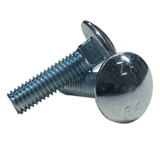 Болт ZAMETAL М8x60 DIN 603, ISO 8677, цинк, кл. пр. 8.8, 190 шт. ZA073455 1