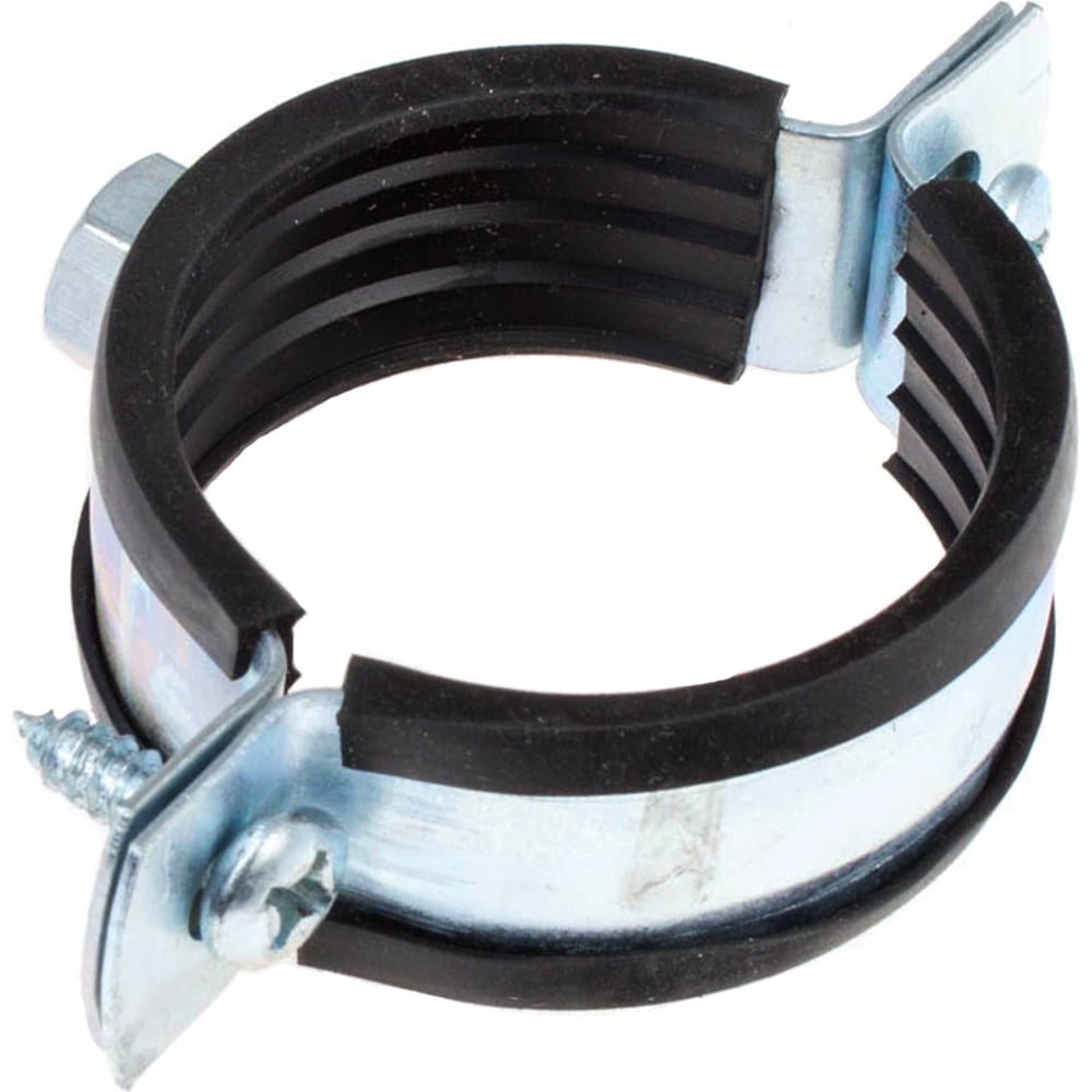 Хомут с винтовым креплением Стройбат 1/2\" 20-24 мм белый цинк 50 шт ...