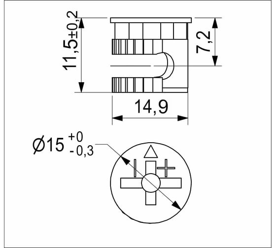 Эксцентрик AKS 15x11,5 для плиты 16 мм, 1000 шт. PLUS 65424