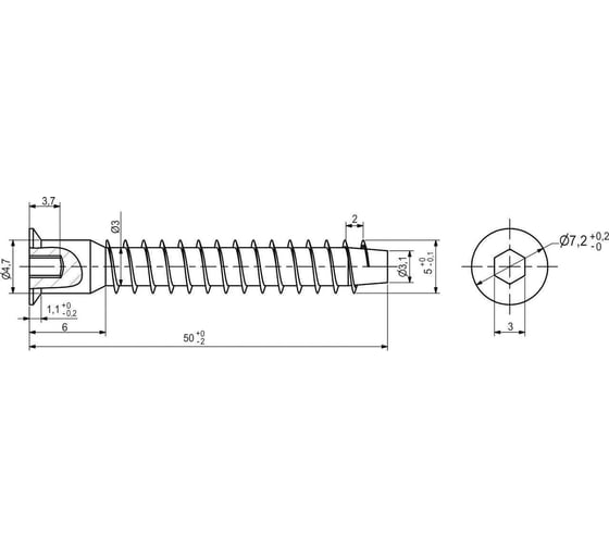 Шуруп-конфирмат AKS 5х50, 1000 шт. 73171