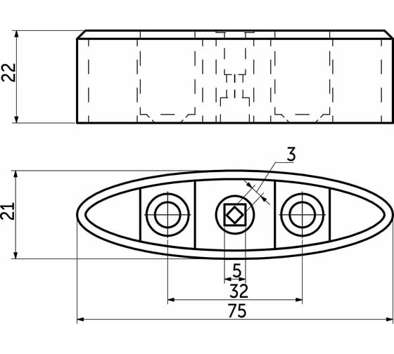 Опора мебельная пластиковая AKS В-15 h22, черный 91317