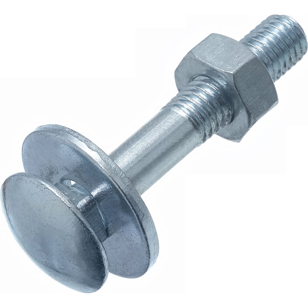 Болт Стройметиз М10х80 DIN 603 с гайкой DIN 934 и шайбой DIN 9021, цинк ...