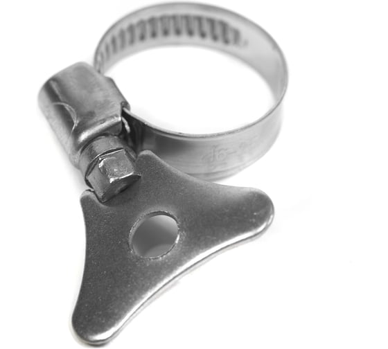 Хомуты червячные Политех накатные с металлическим ключом, нержавеющая сталь, 10 шт. в упаковке, 16-25 мм 3205125