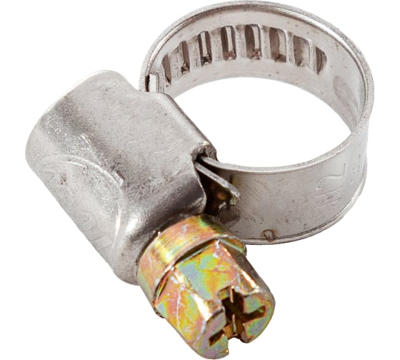 Хомуты червячные Политех накатные, нержавеющая сталь, 5 шт. в упаковке, 8мм-12мм 3203108 1