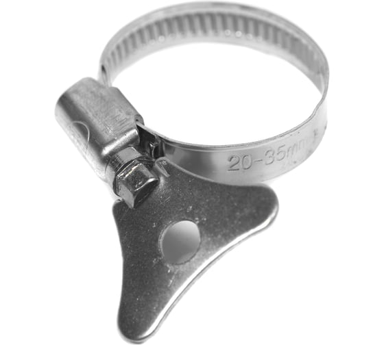 Хомуты червячные Политех накатные с металлическим ключом, нержавеющая сталь, 10 шт. в упаковке, 20-35 мм 3205135
