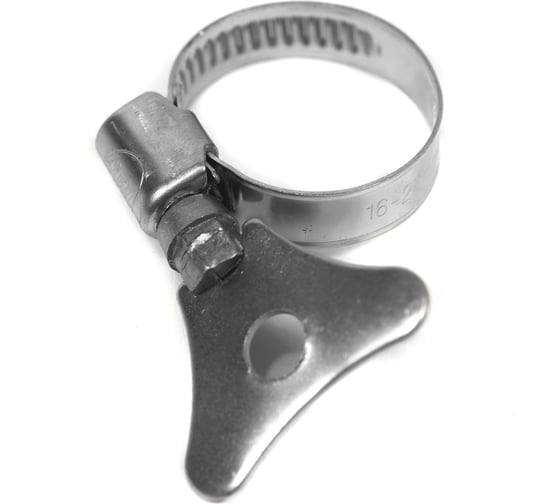 Хомуты червячные Политех накатные с металлическим ключом, нержавеющая сталь, 10 шт. в упаковке, 16-27 мм 3205127