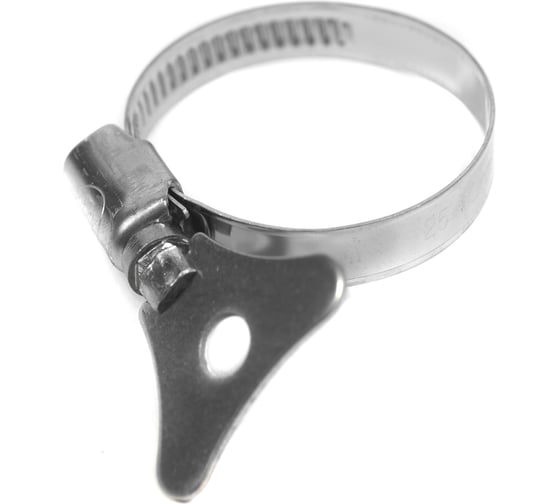 Хомуты червячные Политех накатные с металлическим ключом, нержавеющая сталь, 10 шт. в упаковке, 25-40 мм 3205140