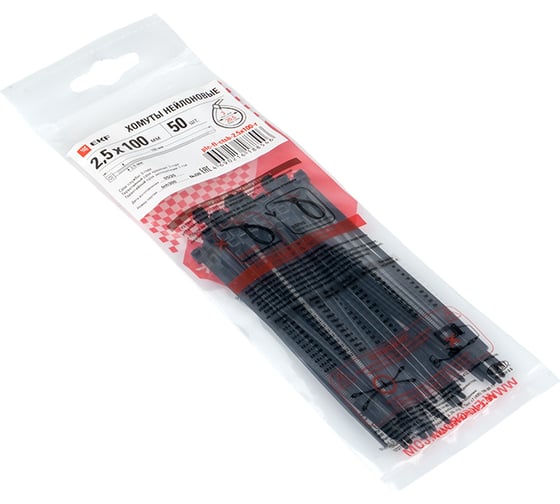 Хомут EKF P6.6 стандартный ч, 2.5x100 FlexLock PROxima SQplc-fl-ctsb-2.5x100-r