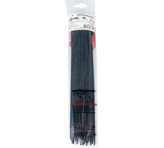 Стандартный хомут EKF P6.6 ч, 4.8x300 50 шт. FlexLock PROxima plc-fl-ctsb-4.8x300-r
