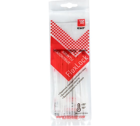 Стандартный хомут EKF FlexLock PROxima P6.6, б, 2.5x120 100 шт. plc-fl-ctsw-2.5x120