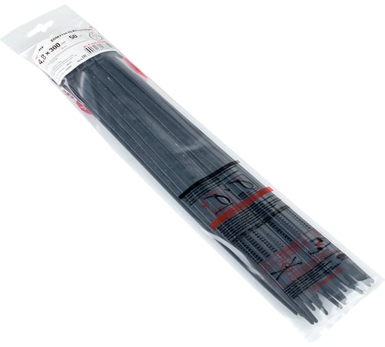 Хомут EKF P6.6 стандартный ч, 4.8x300 FlexLock plc-fl-ctsb-4.8x300-r