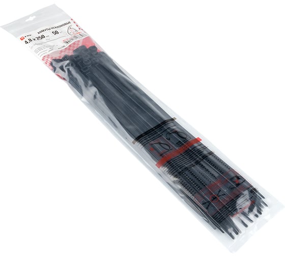 Хомут EKF P6.6 стандартный ч, 4.8x250 FlexLock plc-fl-ctsb-4.8x250-r