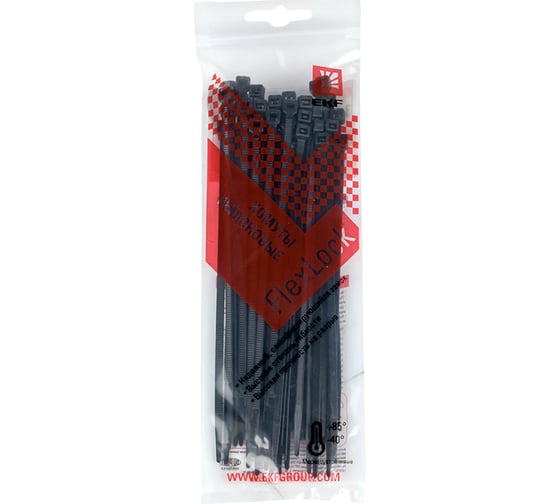 Хомут EKF P6.6 стандартный ч, 3.6x150 50шт FlexLock plc-fl-ctsb-3.6x150-r