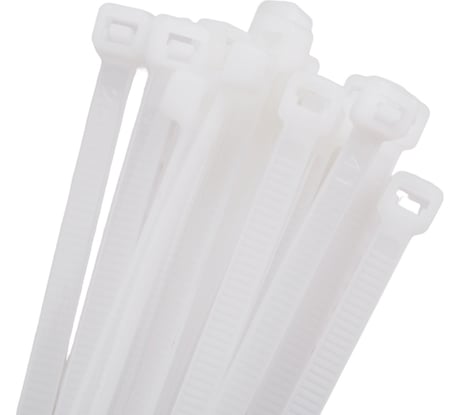 Нейлоновые хомуты Ultima 4.8х250 мм, белые, 100 шт, пакет 152007