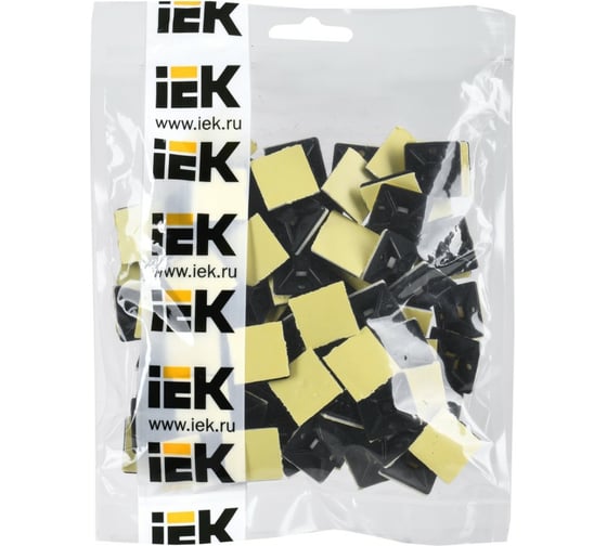 Самоклеящаяся площадка под хомуты IEK 20x20 черн.100 шт. UHP31-20-100