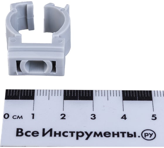 Крепеж-клипса с фиксатором ЭРА серый, для трубы d16 мм Б0047268