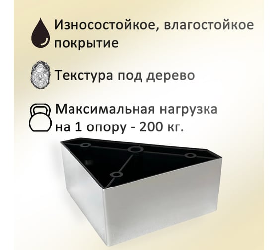 Опора пятиугольная ЭЛИМЕТ 2 шт., H50, L100, хром глянцевый БП-00003872