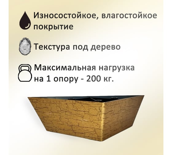 Опора треугольная ЭЛИМЕТ 4 шт., H50, L130, состаренное золото БП-00003879