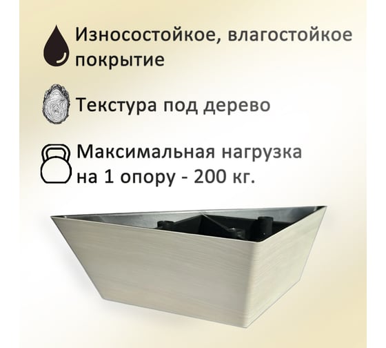 Опора треугольная ЭЛИМЕТ 2 шт., H50, L130, дуб белёный БП-00003876