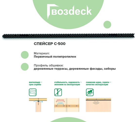 Спейсер-500 Гвозdeck 20 шт. 6000U500PP00WG00