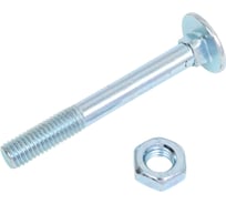 Болт мебельный ЖЕСТЬ DIN 603, цинк, М10x80 мм, с гайкой, 2 шт., европодвес УТ-00011151