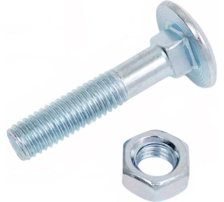 Болт мебельный ЖЕСТЬ DIN 603, цинк, М8x40 мм, с гайкой, 6 шт., европодвес УТ-00009808