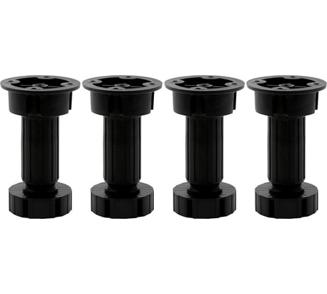 Комплект из 4 регулируемых опор с клипсами Lemax PROF 100 мм, черный, короб SET4-FL10B