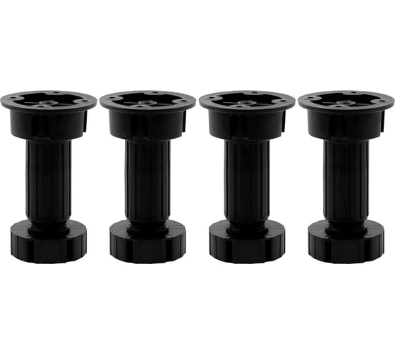 Комплект из 4 регулируемых опор с клипсами Lemax PROF 100 мм, черный, короб SET4-FL10B 1