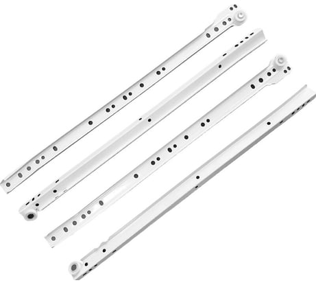 Направляющие StahlBuro роликовые, 450/0,8 мм, белый, копмлект 2 шт. 15921