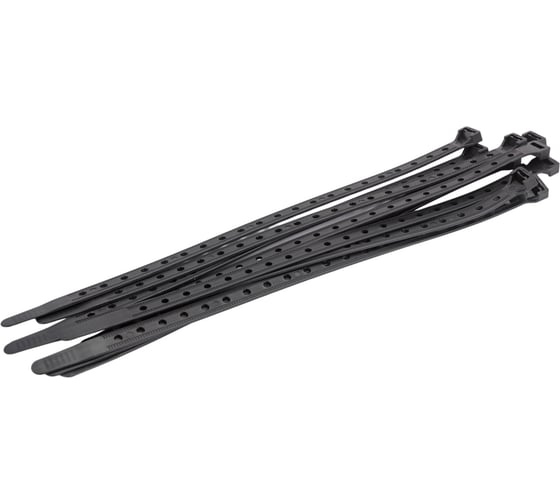 Нейлоновые стяжки FORTISFLEX КСО Multihole 10х280 черный 100 шт. 81157