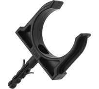 Крепеж-клипса для трубы TDM ELECTRIC 32 мм, с дюбелем, черная, 25 шт. TDM SQ0405-0194