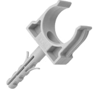 Крепеж-клипса для трубы TDM ELECTRIC 20 мм, с дюбелем, серая, 100 шт. TDM SQ0405-0092