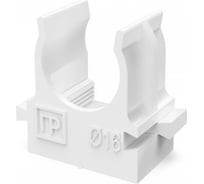 Крепеж-клипса для труб Промрукав для прямого монтажа, белая, в гофроящике, d16 мм, 1400 шт. PR13.02706