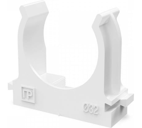 Крепеж-клипса для труб Промрукав для прямого монтажа, белая, в п/э, d32 мм, 25 шт. PR13.02564