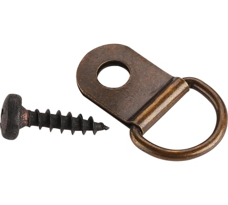 Петля-подвес ЕВРОПАРТНЕР D-кольцо для картины, фоторамки, бронза, 10 шт. 0302 2