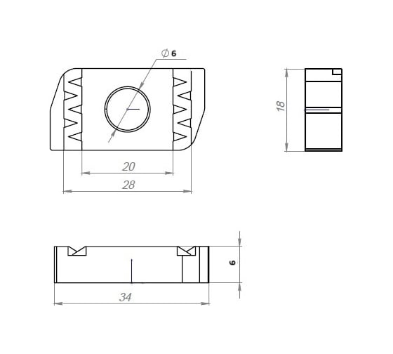 Гайка канальная CABLIDERTRAYS ГКМ6, 50 шт. ГКМ6 50