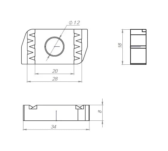 Гайка канальная CABLIDERTRAYS ГКМ12, 50 шт. ГКМ12 50