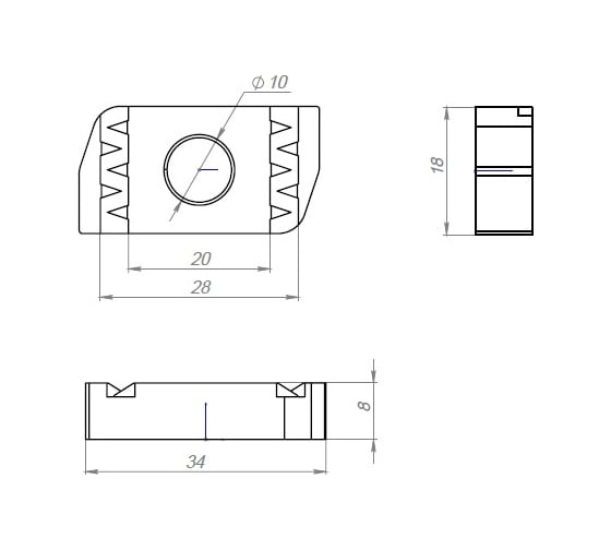 Гайка канальная CABLIDERTRAYS ГКМ10, 50 шт. ГКМ10 50