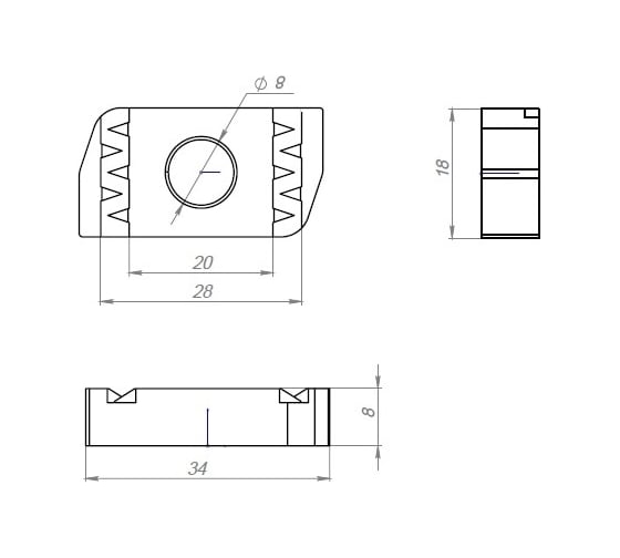 Гайка канальная CABLIDERTRAYS ГКМ8, 50 шт. ГКМ8 50
