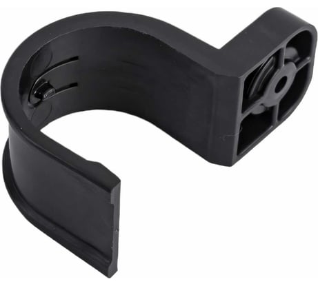 Пластиковая односторонняя крепеж-скоба для прямого монтажа Промрукав атмосферостойкая черная, в п/э, д 32, 25 шт PR13.0375