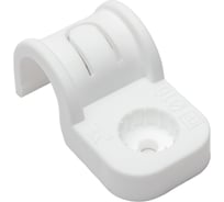 Пластиковая односторонняя крепеж-скоба для прямого монтажа Промрукав белая, в п/э, д 16, 50 шт PR13.0376