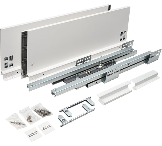 Комплект системы выдвижения Lemax PROF Lembox, H=167, L=500 мм, белый Lembox-167-500-WT-S