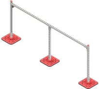 Опорная конструкция для прямоугольных воздуховодов и кабельных лотков на алюминиевых опорах Система КМ TECHNORAPTOR 2500х1000 HD TR0291 KM-TR-F-SSHRAD-2500-1000 HD